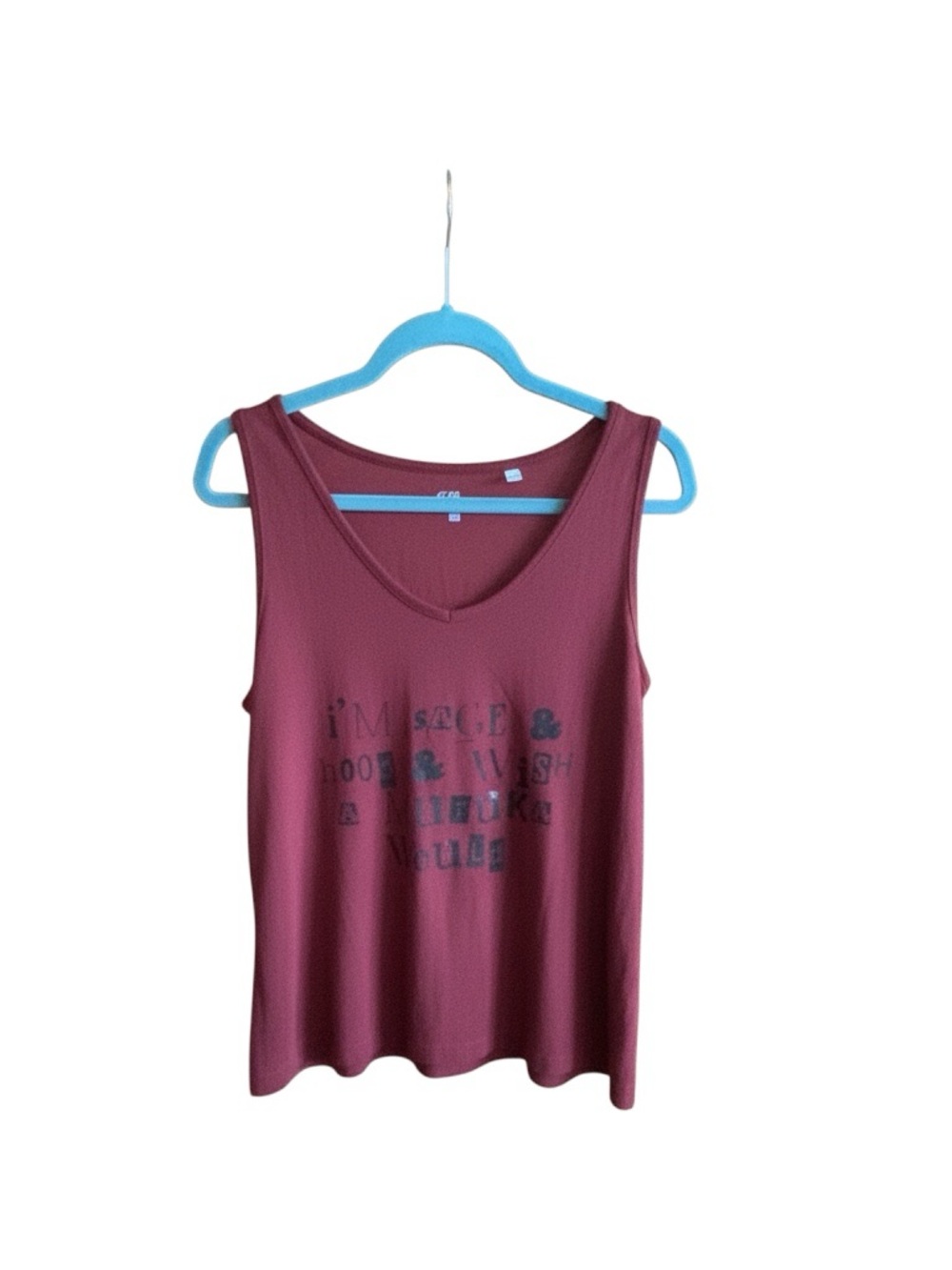 J. Crew Maroon Graphic V-Neck Tank